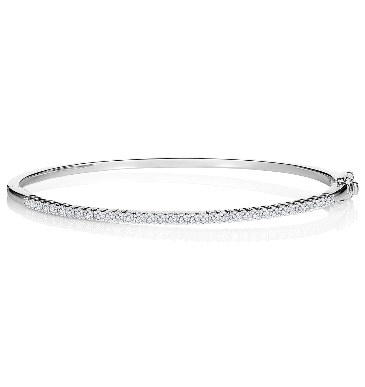 1ct Lab Diamond Eternity Bangle H/Si Quality Set in 9K White Gold