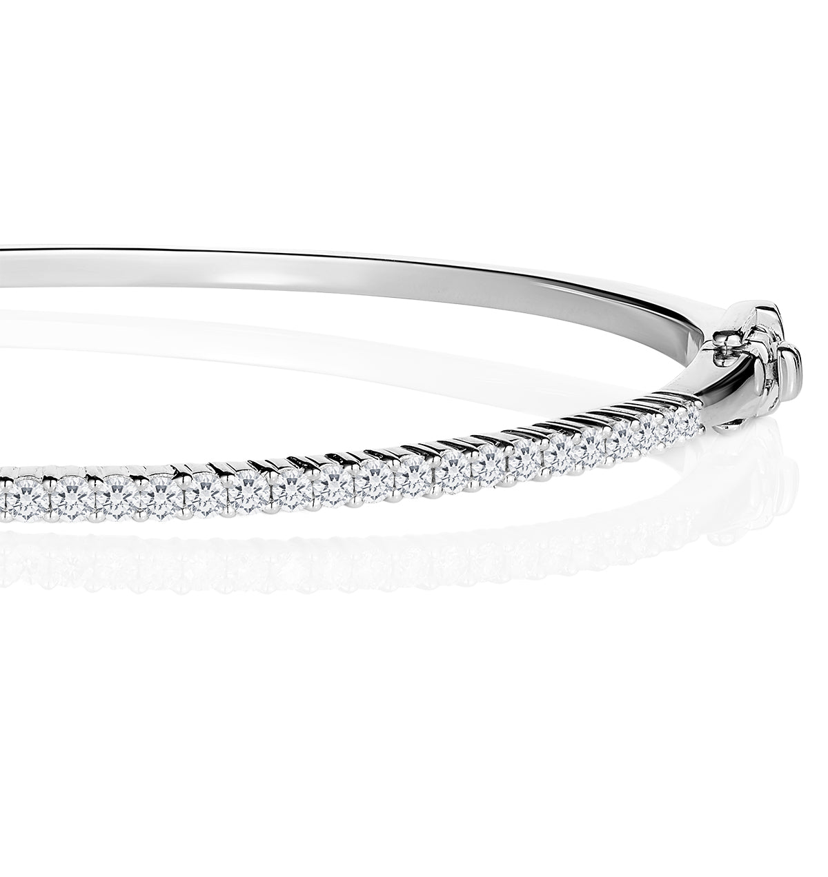 1ct Lab Diamond Eternity Bangle H/Si Quality Set in 9K White Gold