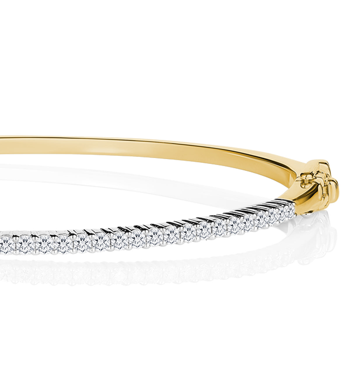 1ct Lab Diamond Eternity Bangle H/Si Quality Set in 9K Gold