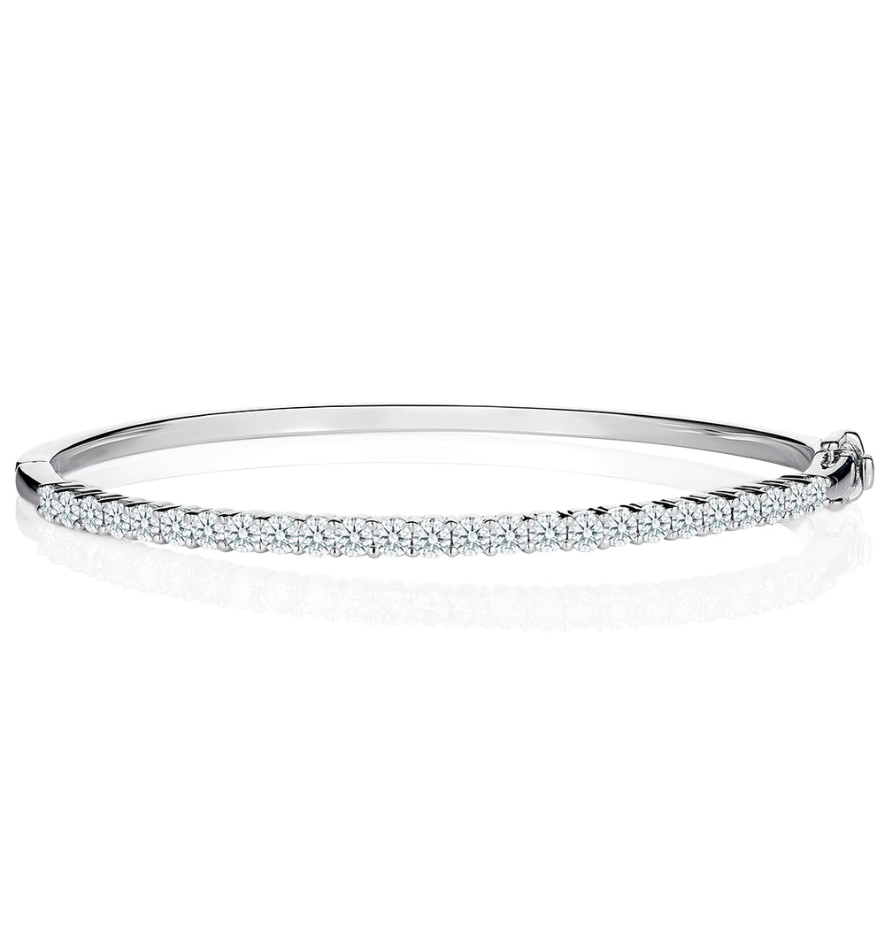 2.5ct Lab Diamond Eternity Bangle H/Si Quality Set in 9K White Gold