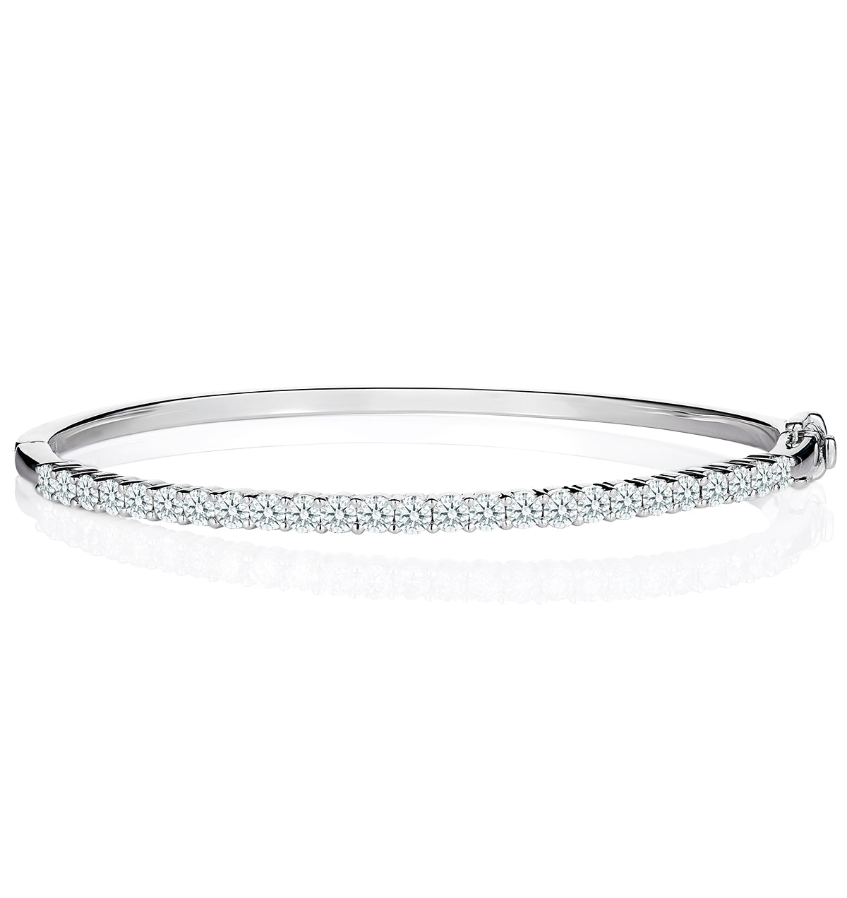 2.5ct Lab Diamond Eternity Bangle H/Si Quality Set in 9K White Gold