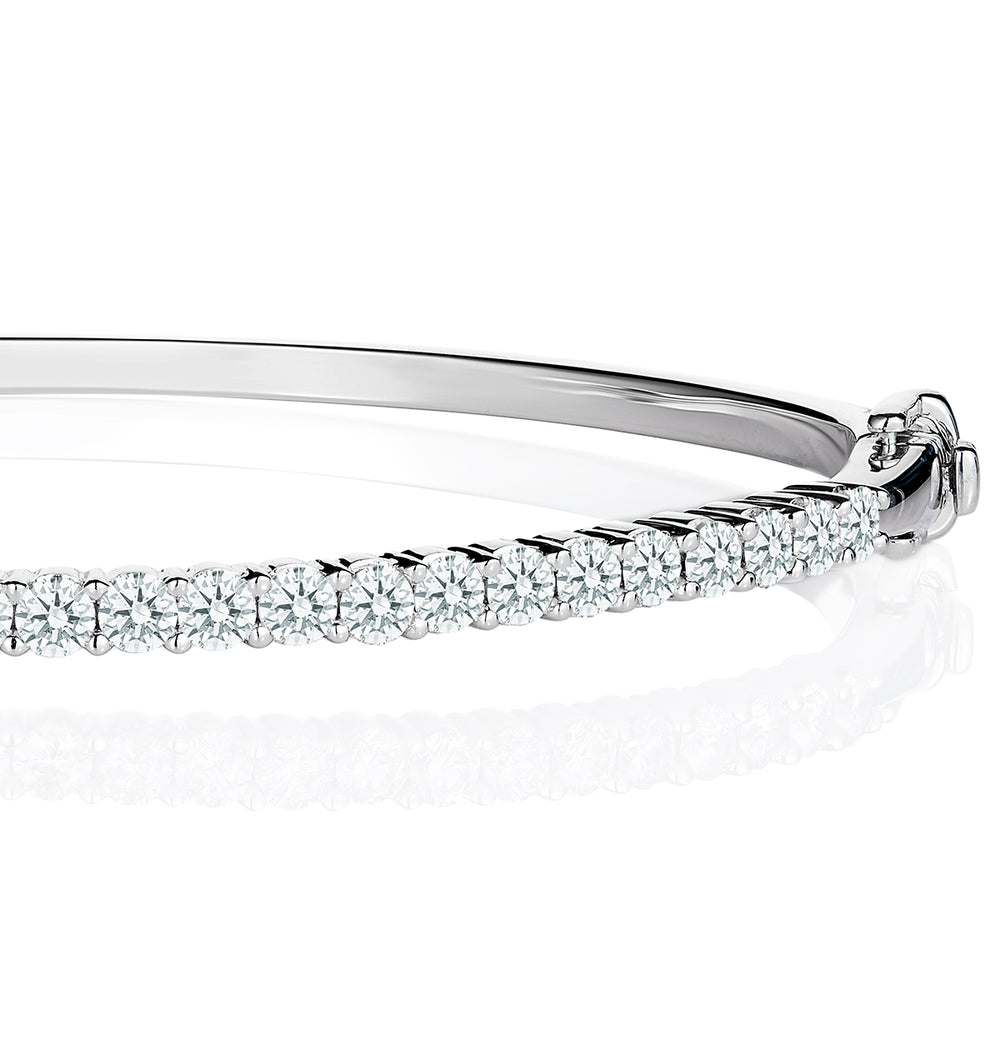 2.5ct Lab Diamond Eternity Bangle H/Si Quality Set in 9K White Gold