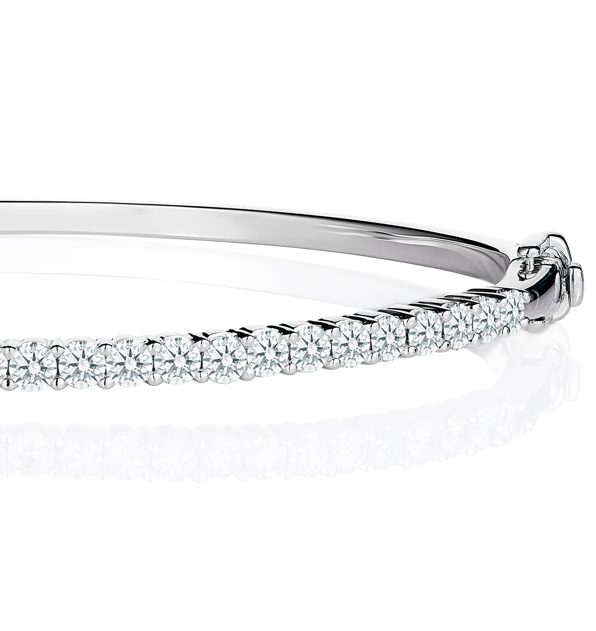 2.5ct Lab Diamond Eternity Bangle H/Si Quality Set in 9K White Gold