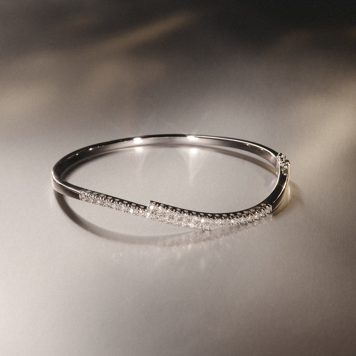 Diamond Bangle 0.50ct 9K White Gold