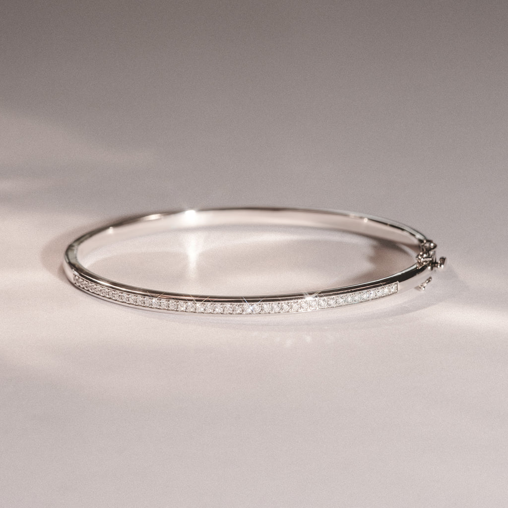 Heritage 0.50ct Round Cut Lab Diamond Bangle in Sterling Silver