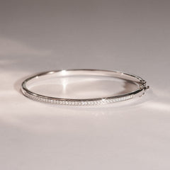 Heritage 0.50ct Round Cut Lab Diamond Bangle in Sterling Silver
