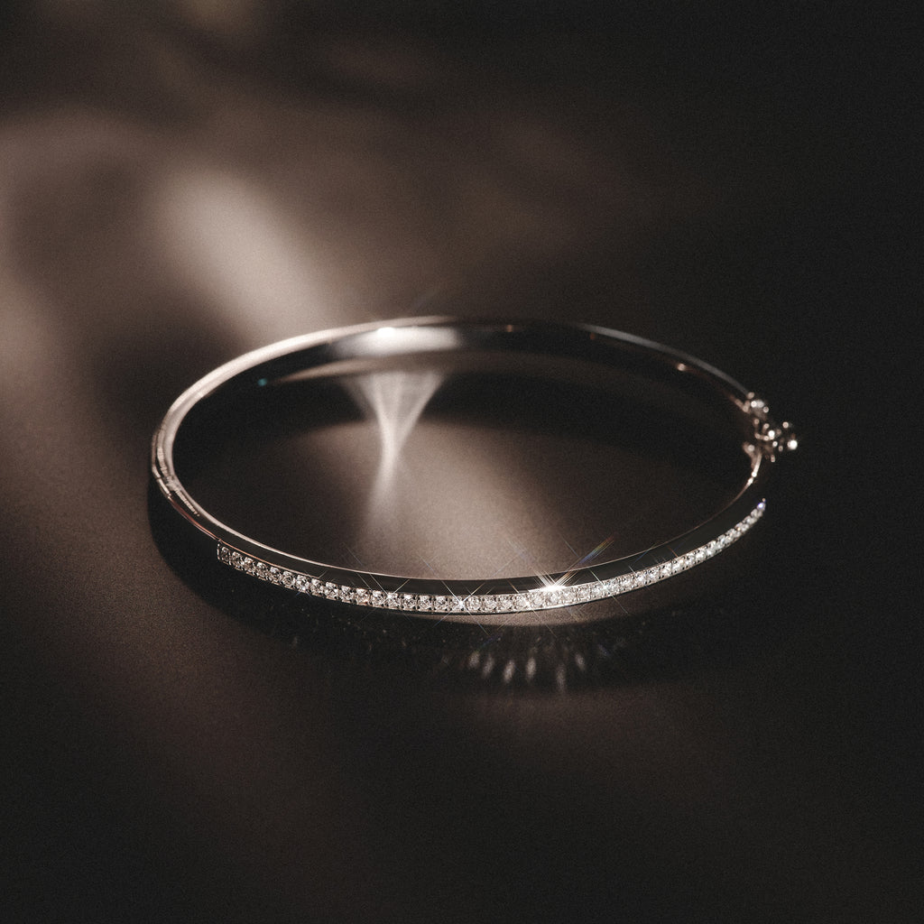 Heritage 0.50ct Round Cut Lab Diamond Bangle in Sterling Silver