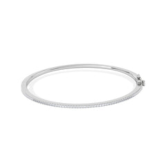 0.50ct Lab Diamond Half Pavé Bangle Bracelet in Sterling Silver