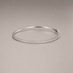 0.50ct Lab Diamond Half Pavé Bangle Bracelet in Sterling Silver