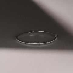 0.50ct Lab Diamond Half Pavé Bangle Bracelet in Sterling Silver