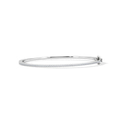 0.50ct Lab Diamond Half Pavé Bangle Bracelet in Sterling Silver