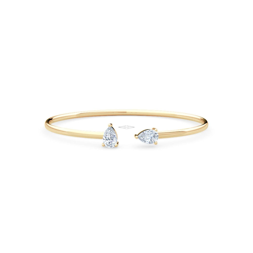 Affinity 1.00ct Pear Cut Lab Diamond Bangle in 14K Yellow Gold