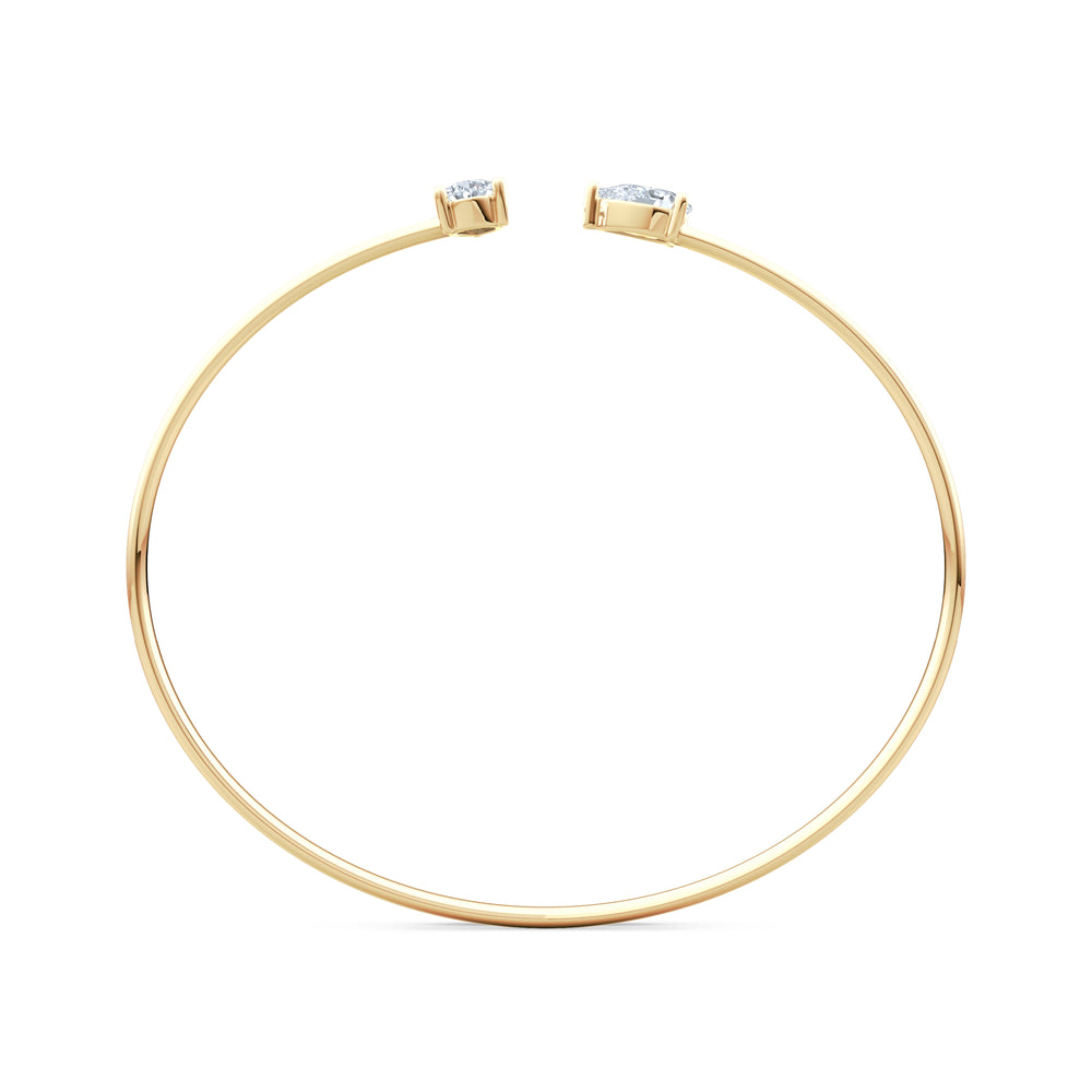 Affinity 1.00ct Pear Cut Lab Diamond Bangle in 14K Yellow Gold