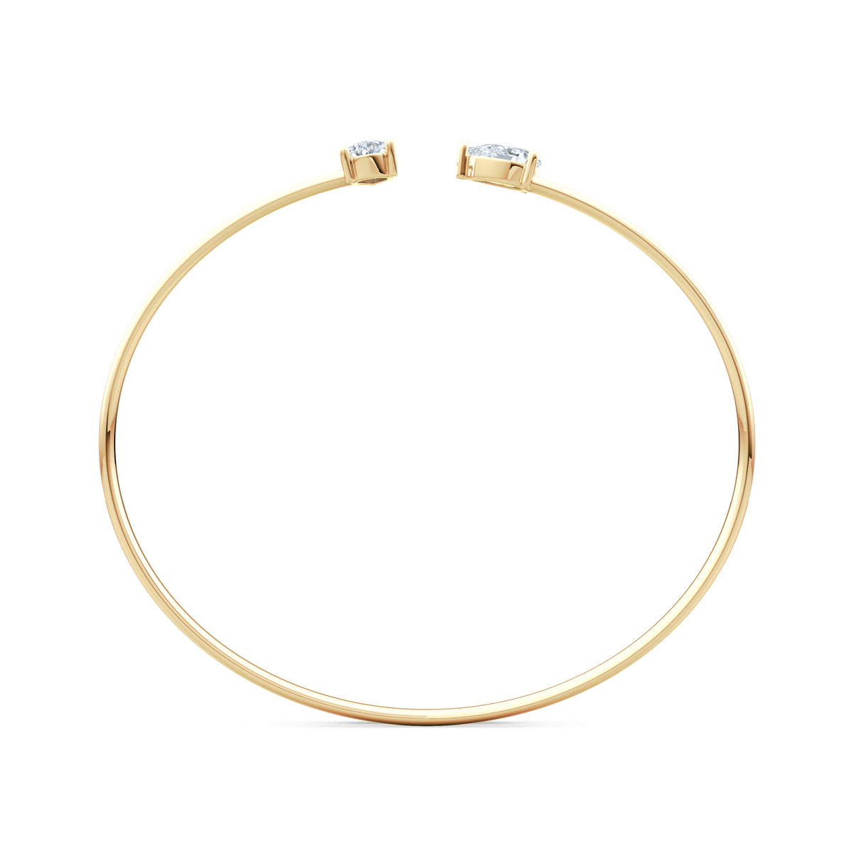 Affinity 1.00ct Pear Cut Lab Diamond Bangle in 14K Yellow Gold