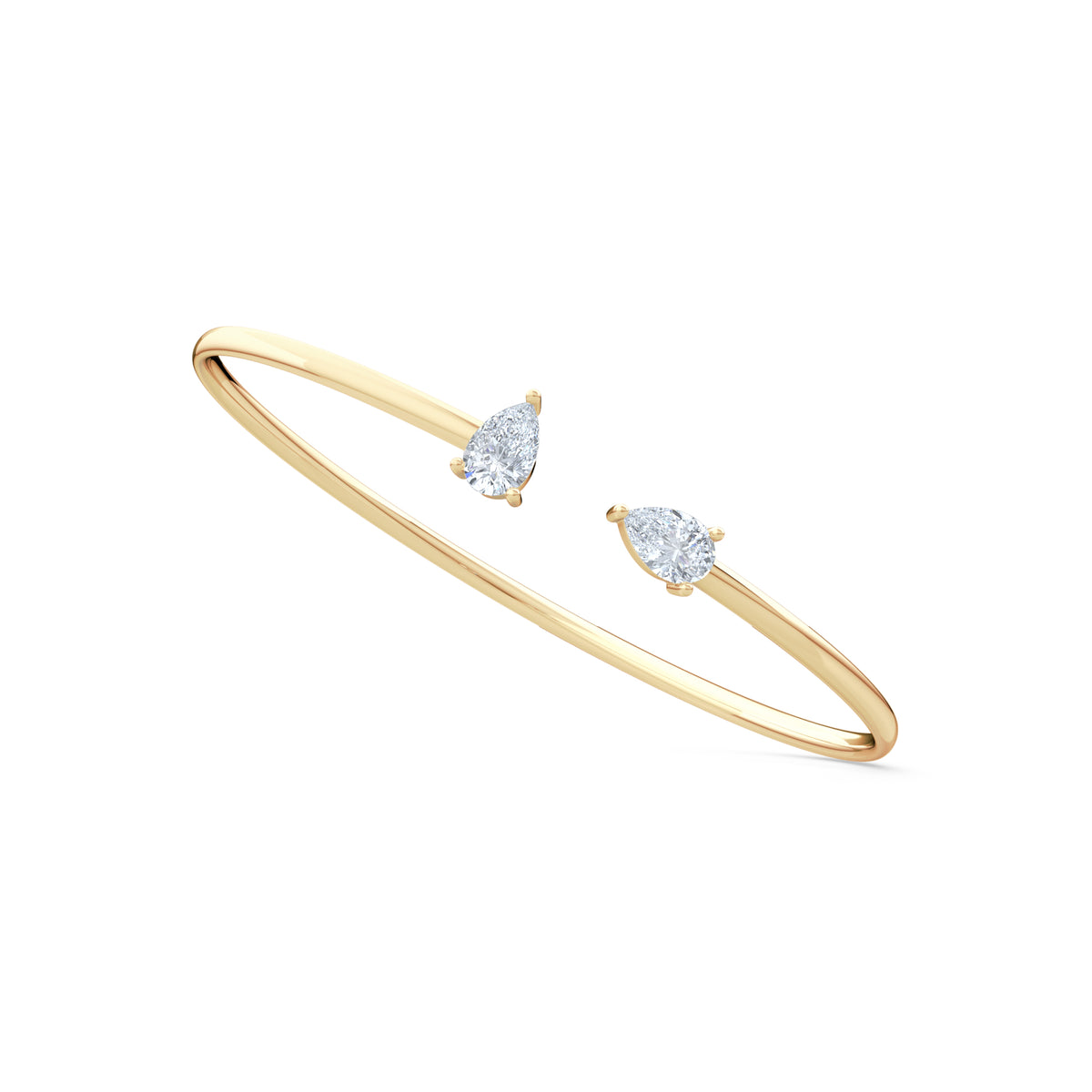 Affinity 1.00ct Pear Cut Lab Diamond Bangle in 14K Yellow Gold