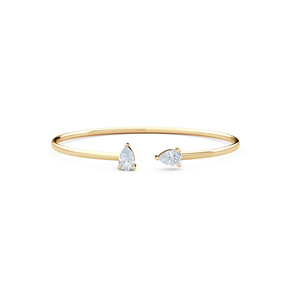 Affinity 1.00ct Pear Cut Lab Diamond Bangle in 14K Yellow Gold