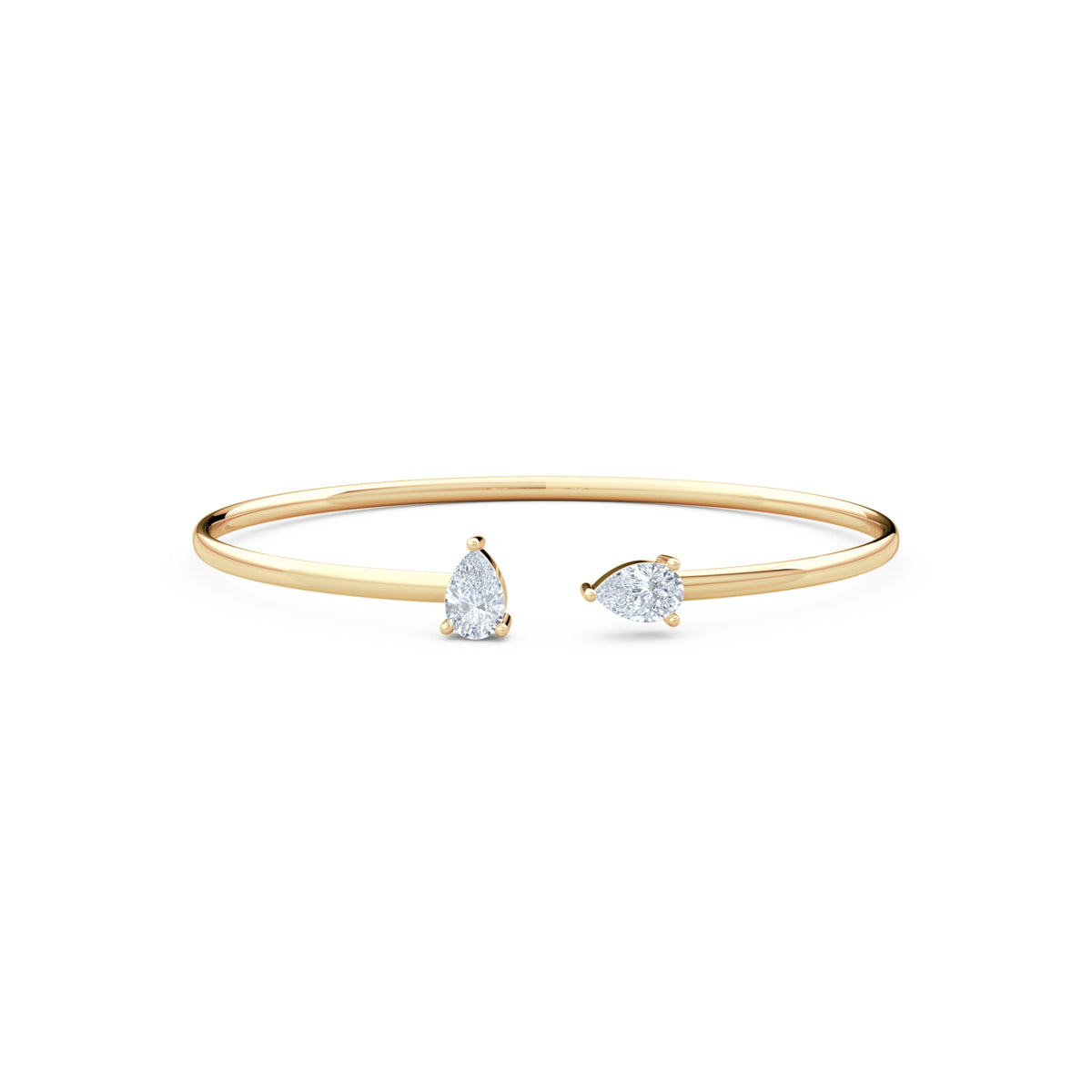 Affinity 1.00ct Pear Cut Lab Diamond Bangle in 14K Yellow Gold