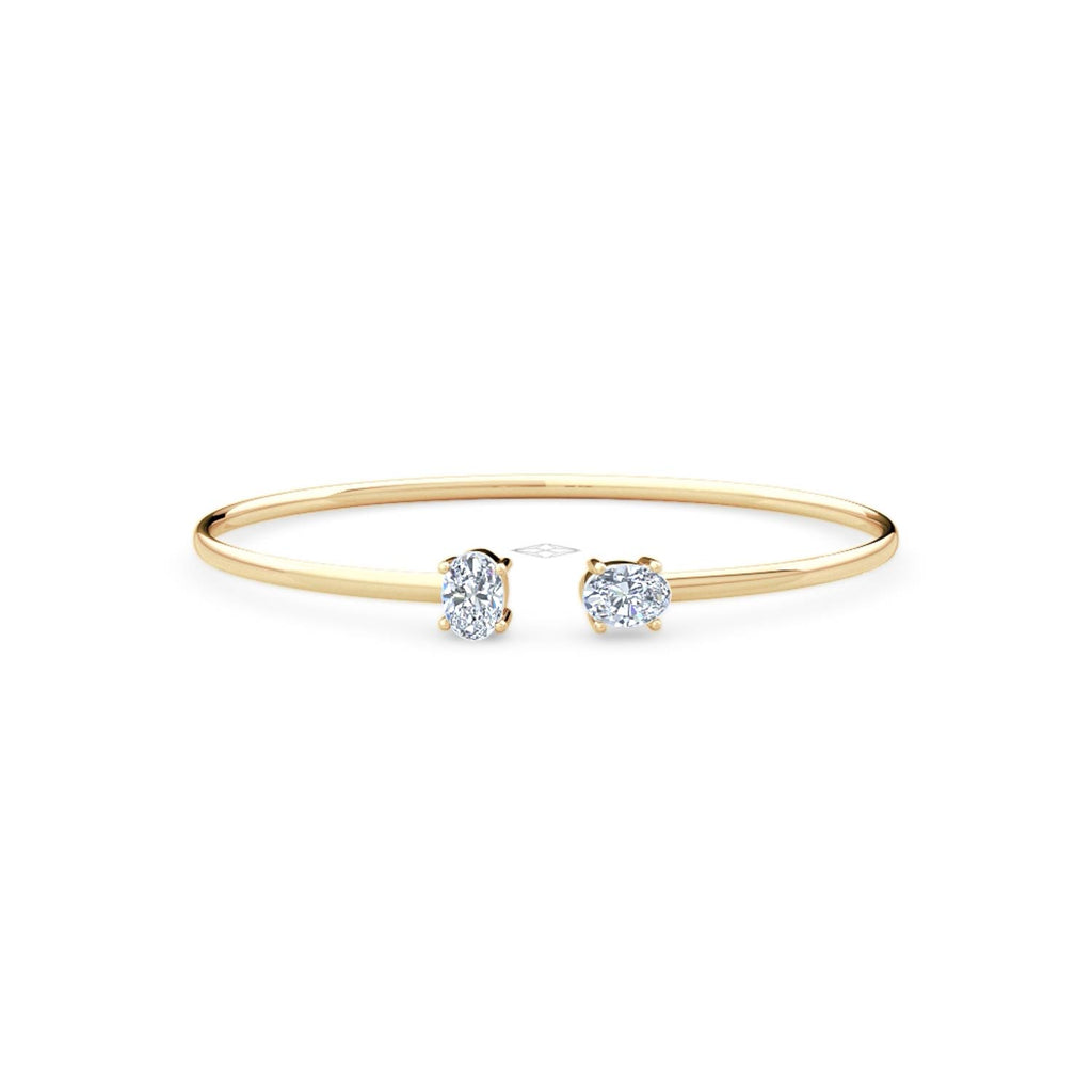 Affinity 1.00ct Oval Cut Lab Diamond Bangle in 14K Yellow Gold