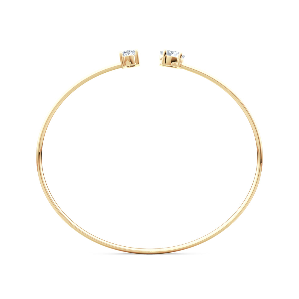 Affinity 1.00ct Oval Cut Lab Diamond Bangle in 14K Yellow Gold