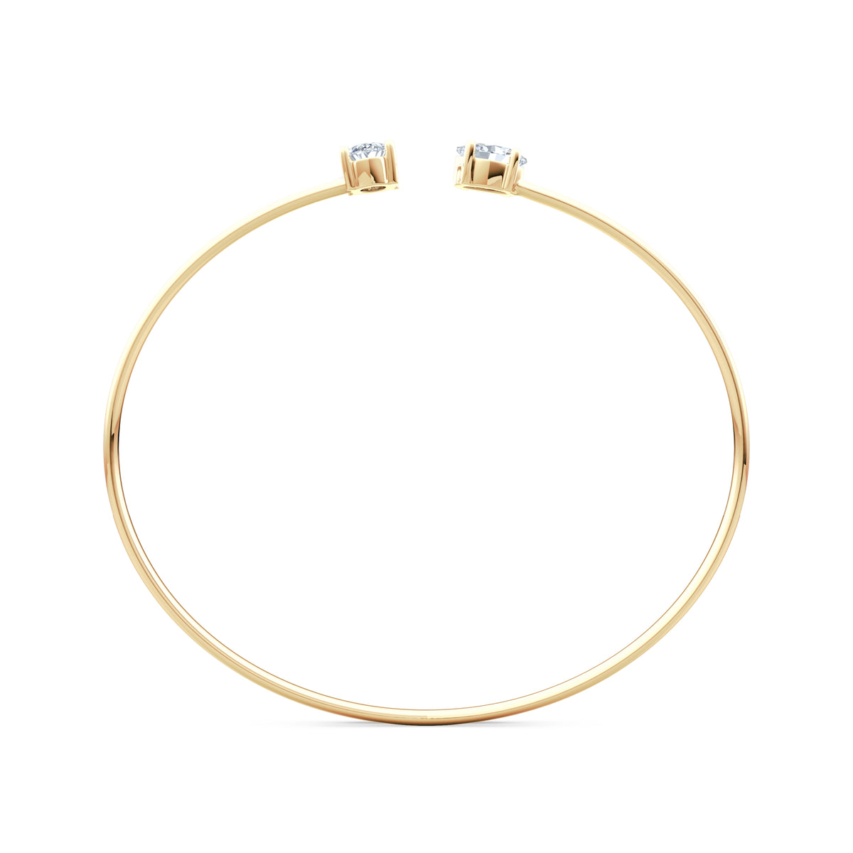 Affinity 1.00ct Oval Cut Lab Diamond Bangle in 14K Yellow Gold