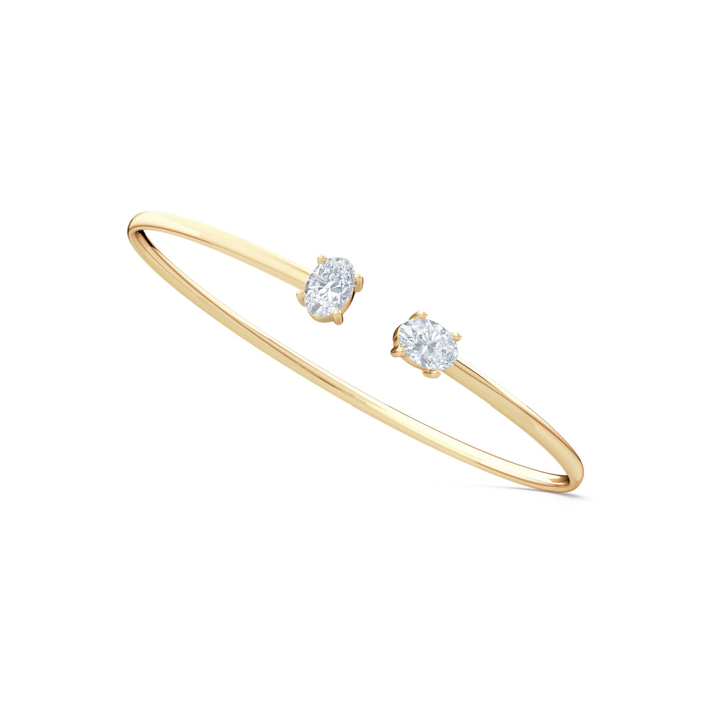 Affinity 1.00ct Oval Cut Lab Diamond Bangle in 14K Yellow Gold