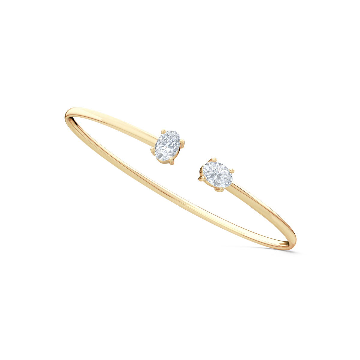 Affinity 1.00ct Oval Cut Lab Diamond Bangle in 14K Yellow Gold
