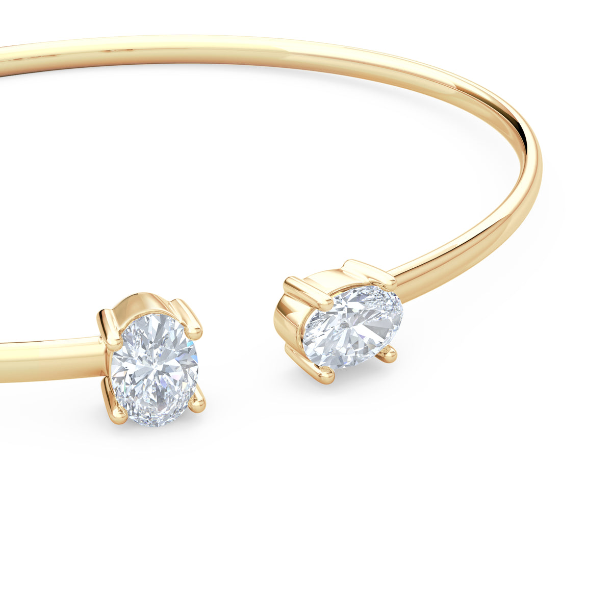 Affinity 1.00ct Oval Cut Lab Diamond Bangle in 14K Yellow Gold