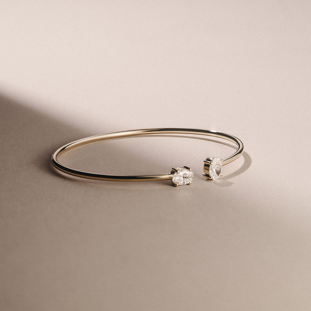 Affinity 1.00ct Oval Cut Lab Diamond Bangle in 14K Yellow Gold