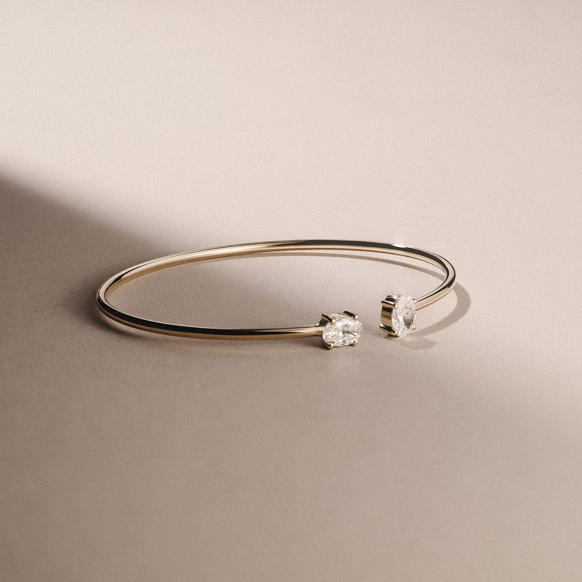 Affinity 1.00ct Oval Cut Lab Diamond Bangle in 14K Yellow Gold