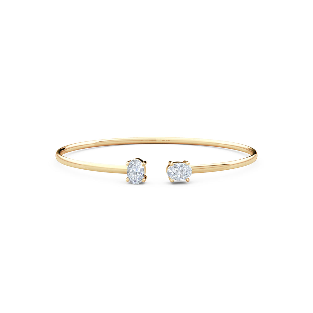 Affinity 1.00ct Oval Cut Lab Diamond Bangle in 14K Yellow Gold