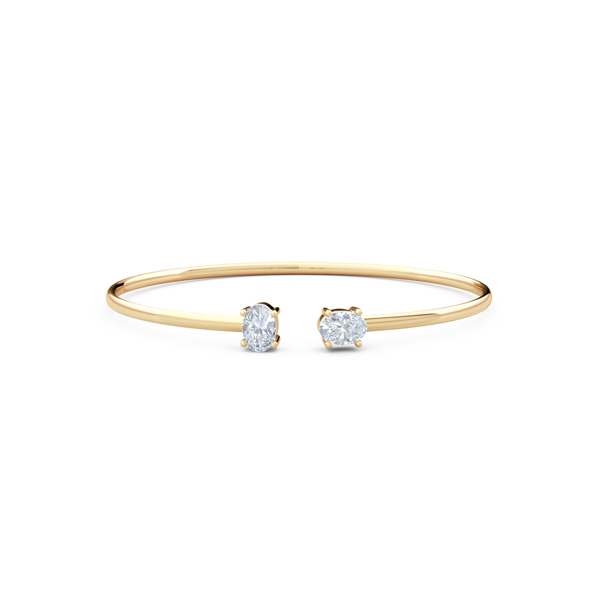Affinity 1.00ct Oval Cut Lab Diamond Bangle in 14K Yellow Gold