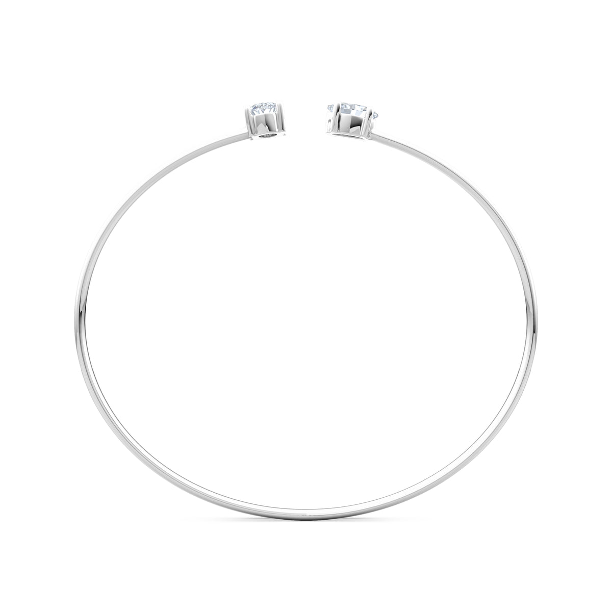 Affinity 1.00ct Oval Cut Lab Diamond Bangle in 14K White Gold