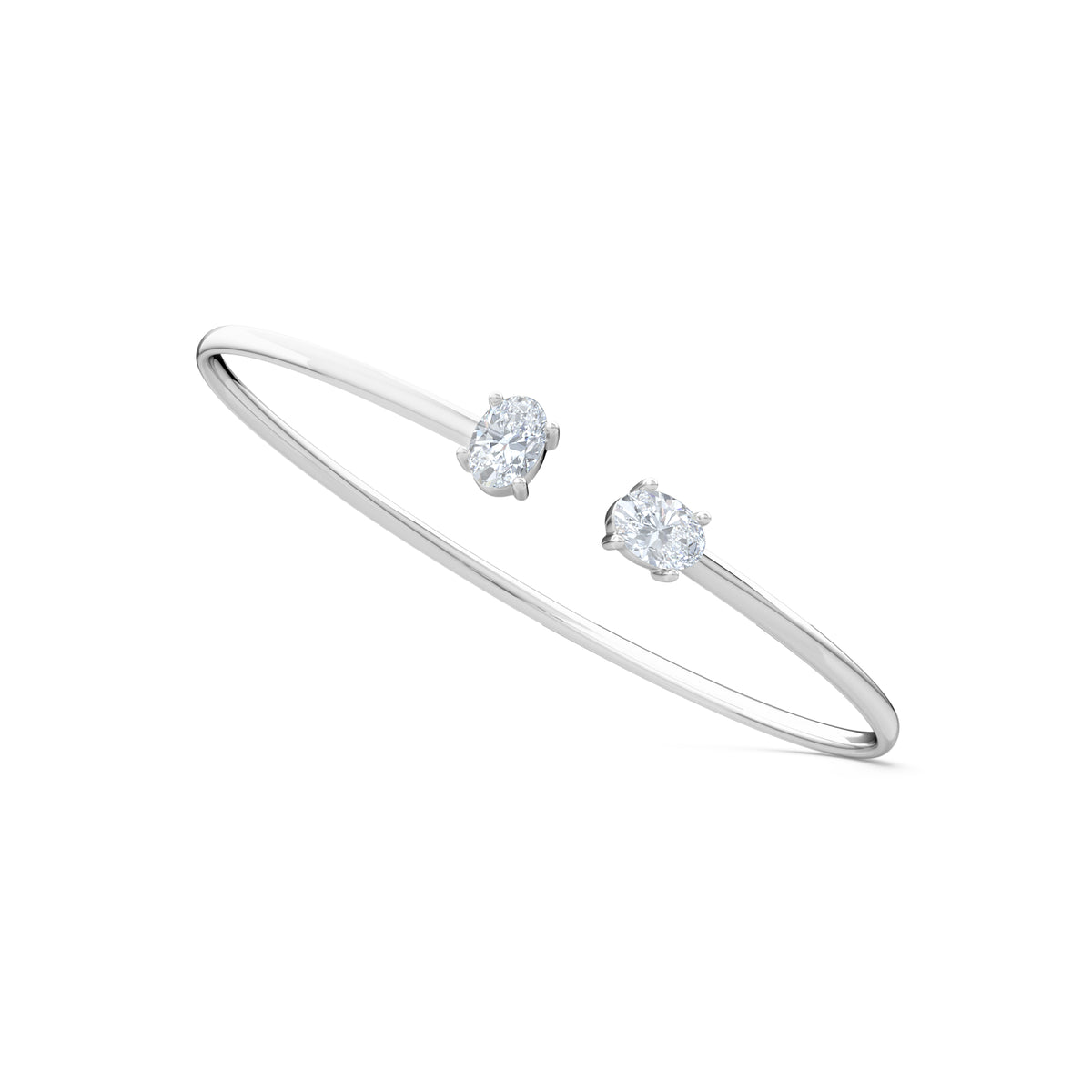 Affinity 1.00ct Oval Cut Lab Diamond Bangle in 14K White Gold