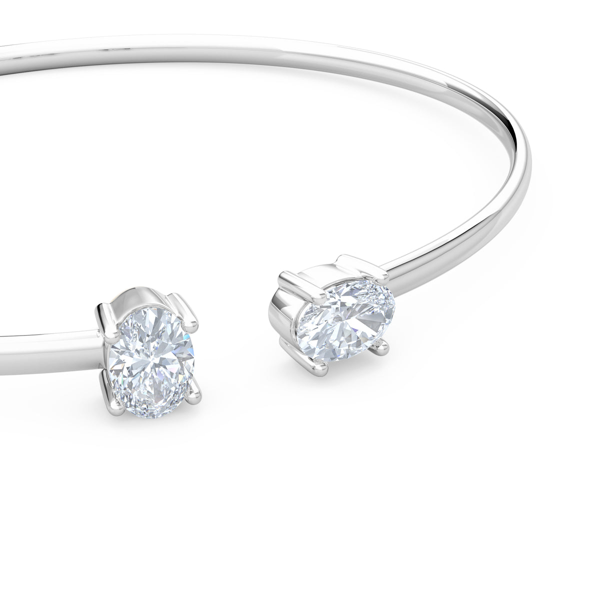Affinity 1.00ct Oval Cut Lab Diamond Bangle in 14K White Gold