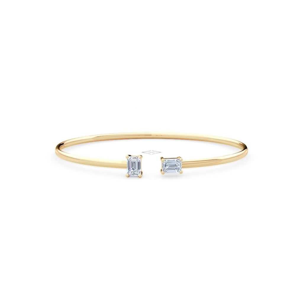 Affinity 1.00ct Emerald Cut Lab Diamond Bangle in 14K Yellow Gold