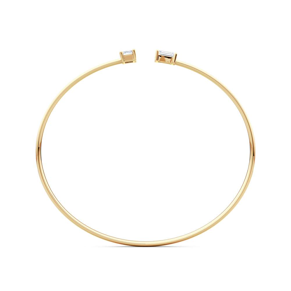 Affinity 1.00ct Emerald Cut Lab Diamond Bangle in 14K Yellow Gold