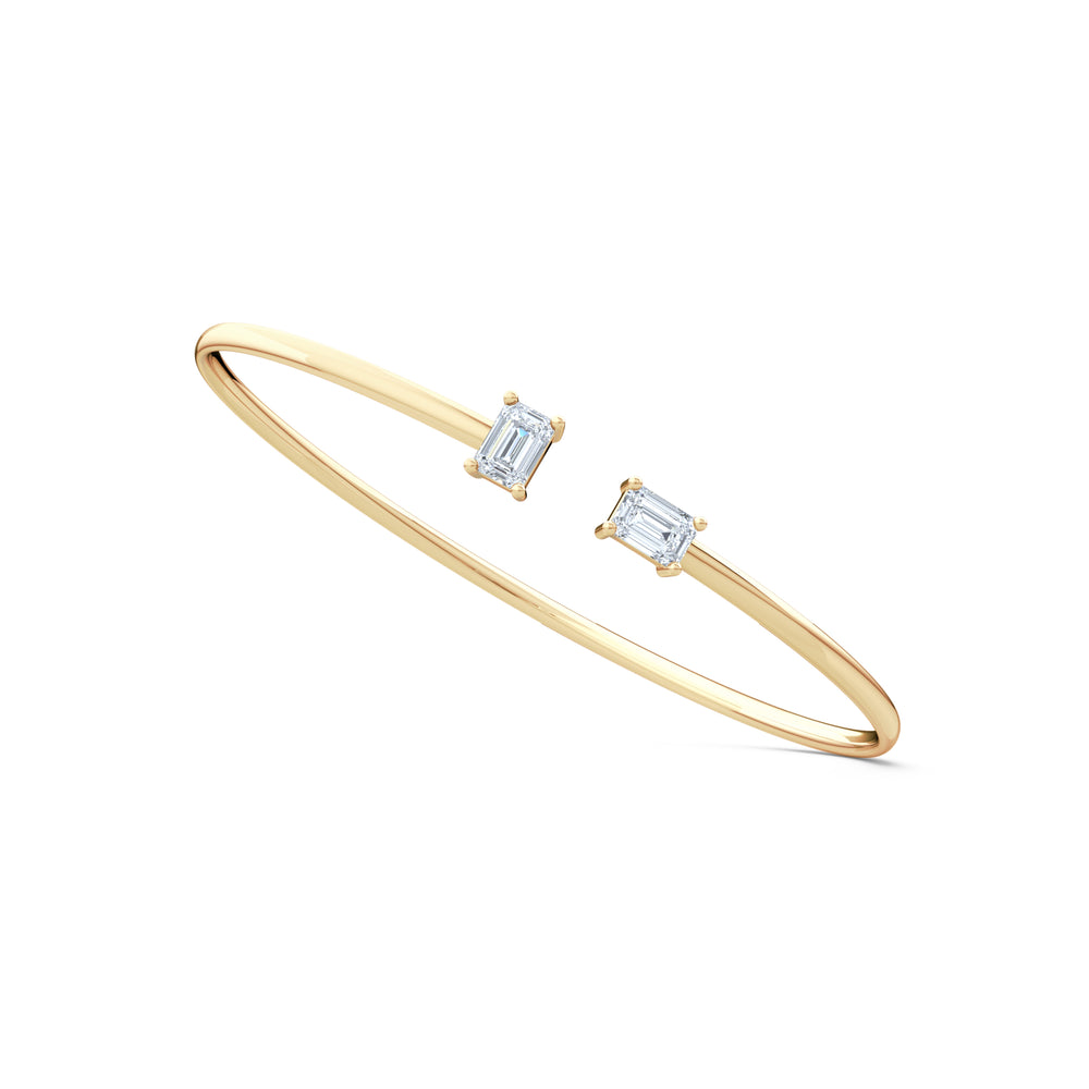 Affinity 1.00ct Emerald Cut Lab Diamond Bangle in 14K Yellow Gold