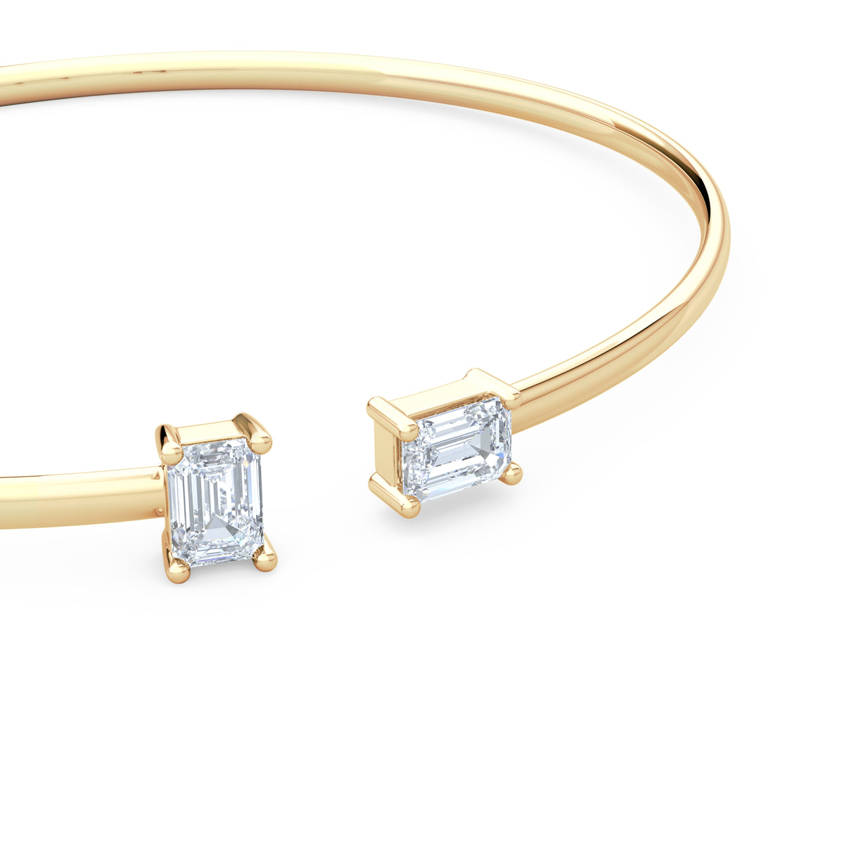 Affinity 1.00ct Emerald Cut Lab Diamond Bangle in 14K Yellow Gold