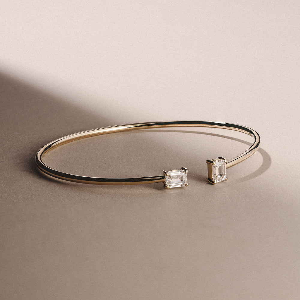 Affinity 1.00ct Emerald Cut Lab Diamond Bangle in 14K Yellow Gold