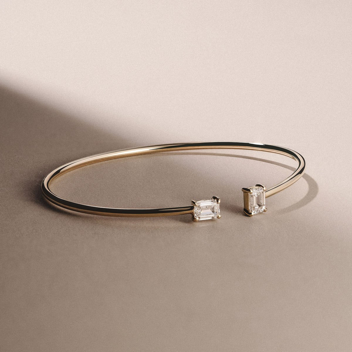Affinity 1.00ct Emerald Cut Lab Diamond Bangle in 14K Yellow Gold