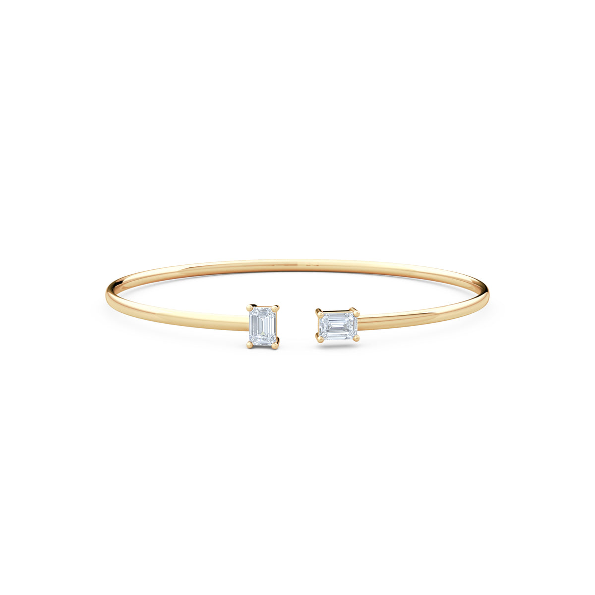 Affinity 1.00ct Emerald Cut Lab Diamond Bangle in 14K Yellow Gold