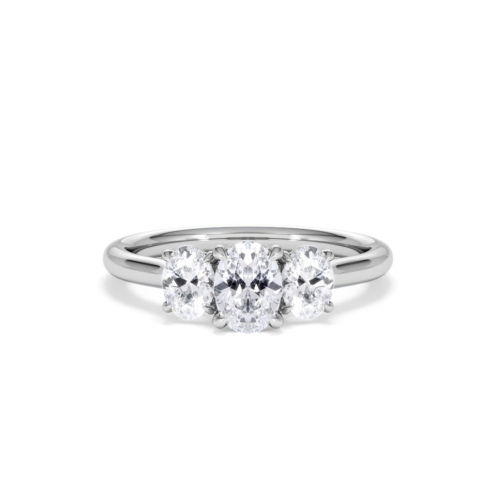 Ever 1.00ct Oval Cut Lab Diamond 3 Stone Engagement Ring in Platinum