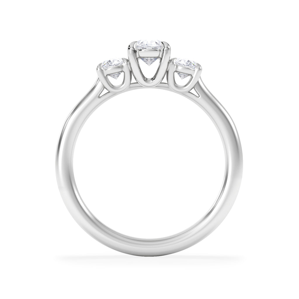 Lab Diamond 3 Stone Oval 1.00ct Total 0.50ct Centre Platinum Ring