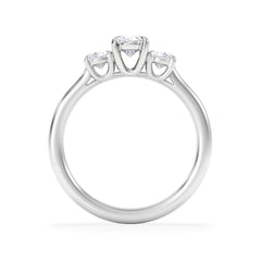 Lab Diamond 3 Stone Oval 1.00ct Total 0.50ct Centre Platinum Ring