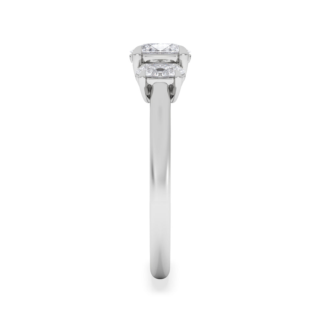 Lab Diamond 3 Stone Oval 1.00ct Total 0.50ct Centre Platinum Ring