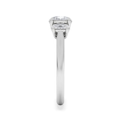 Lab Diamond 3 Stone Oval 1.00ct Total 0.50ct Centre Platinum Ring