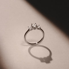 Lab Diamond 3 Stone Oval 1.00ct Total 0.50ct Centre Platinum Ring