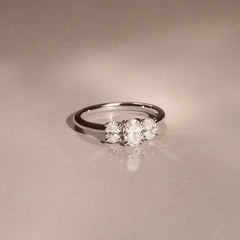 Lab Diamond 3 Stone Oval 1.00ct Total 0.50ct Centre Platinum Ring