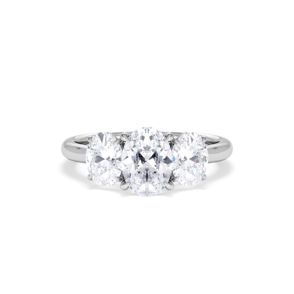 Ever 2.00ct Oval Cut Lab Diamond 3 Stone Engagement Ring in Platinum