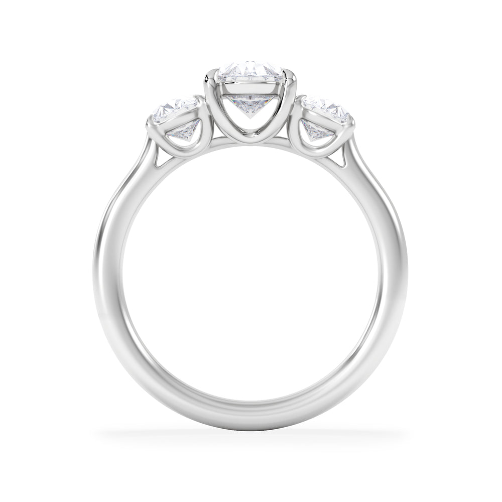 Lab Diamond 3 Stone Oval 2.00ct Total 1.00ct Centre  Platinum Ring